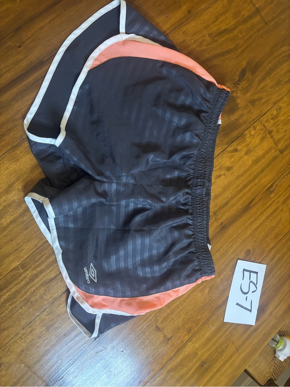 Umbro Black Shorts with Coral Side Panels